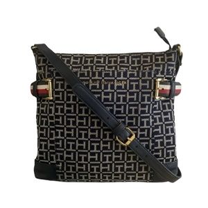 TOMMY HILFIGER Women’s Bag Crossbody Canvas Monogram Zip Closure  NWOT